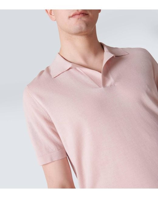 Gabriela Hearst Pink Stendhal Cashmere Polo Sweater for men