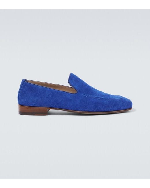 Manolo Blahnik Blue Truro Suede Loafers for men