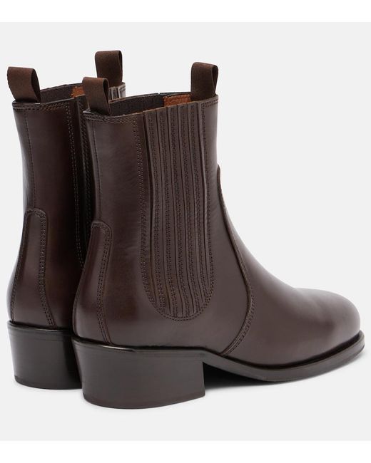 Lemaire Brown Leather Chelsea Boots