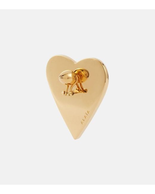 Alaïa White Le Cour Bombe Heart-Shaped Earrings