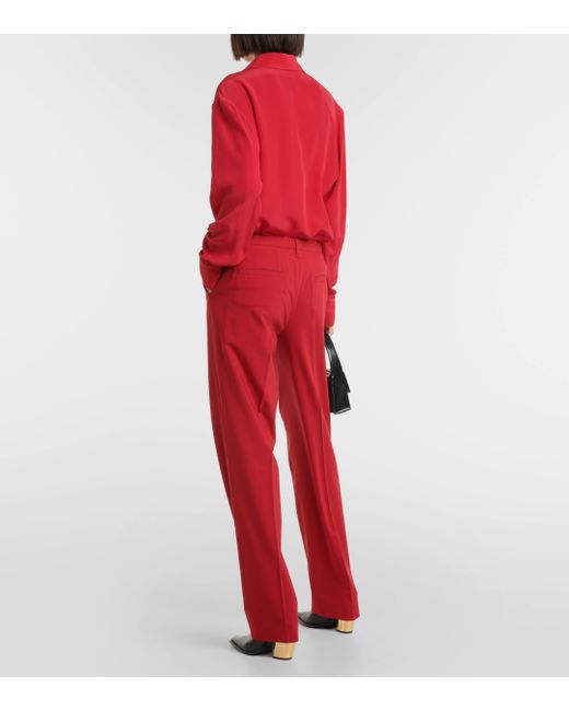 Dorothee Schumacher Red Modern Sophistication Slim Pants