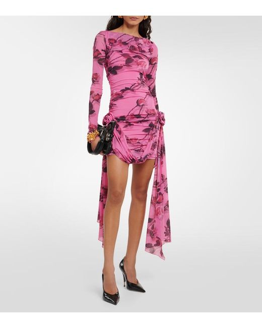 Blumarine Pink Printed Jersey Minidress