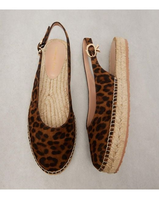 Gianvito Rossi Brown Paz Suede Slingback Espadrilles