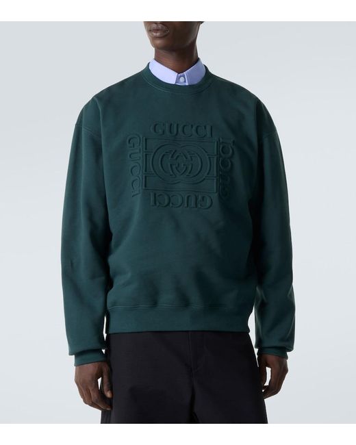Gucci Green Interlocking G Cotton Jersey Sweatshirt for men