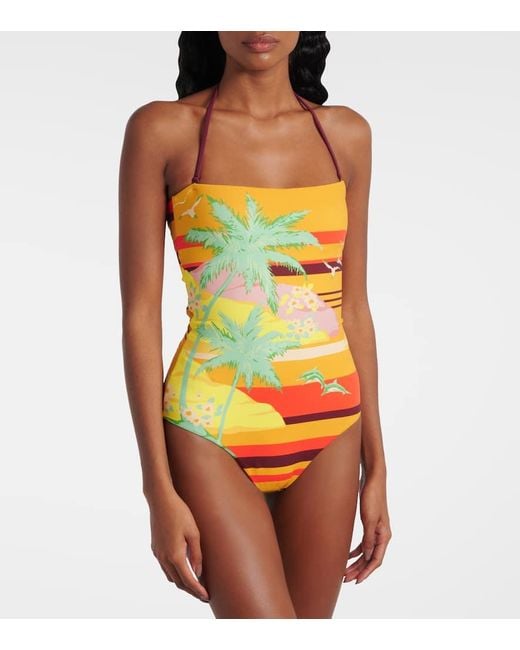 Costume Intero Con Stampa di ALÉMAIS in Yellow