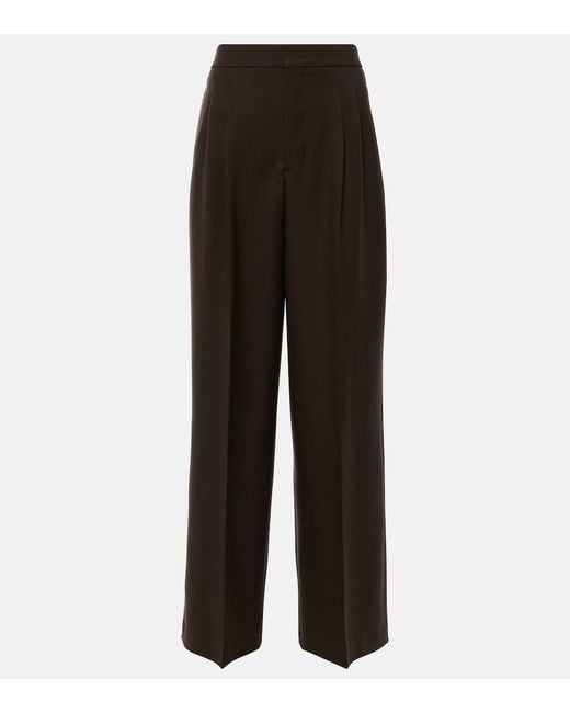 AMI Black Virgin Wool Straight-Leg Pants