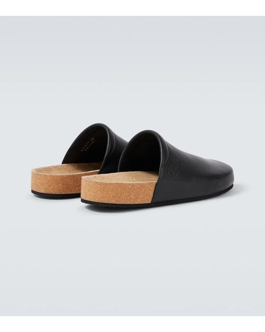 Balenciaga Black X Scholl Leather Mules for men