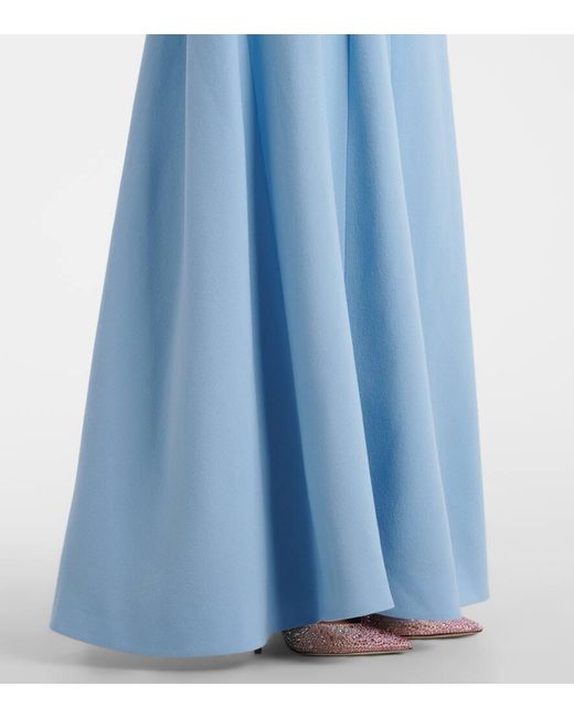 Emilia Wickstead Blue Malinda Wool Crepe Gown