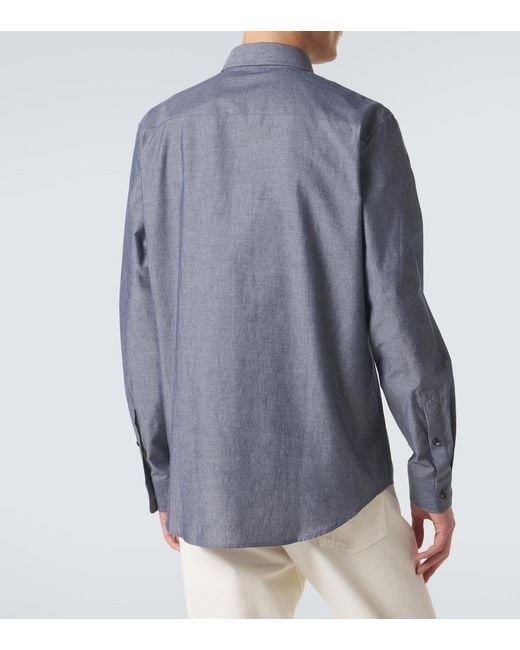 Burberry Blue Ekd Cotton-Blend Shirt for men
