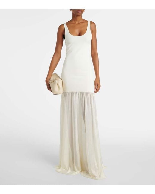 Totême  White Evening Jersey Maxi Dress