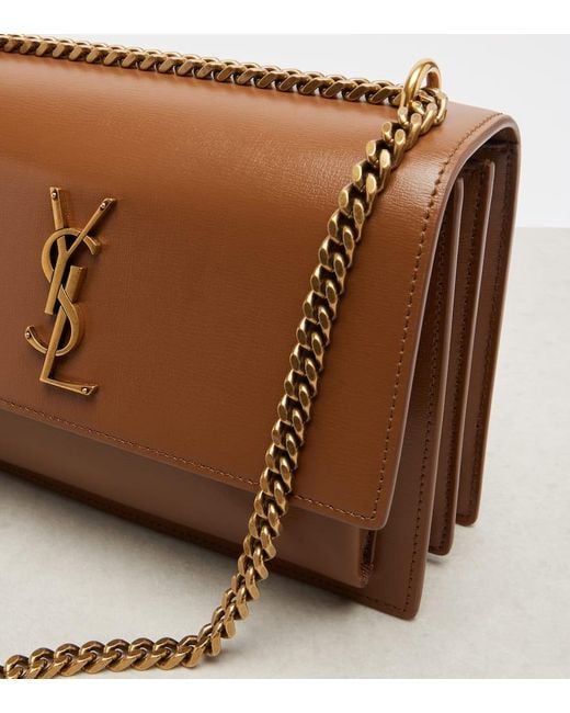 Saint Laurent Brown Schultertasche Sunset Medium Aus Leder