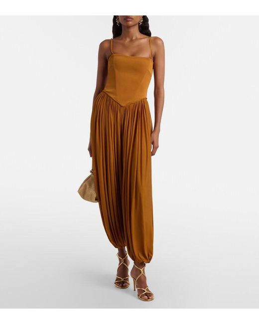 Mono Bustier Luna De Jersey Plisado Zimmermann de color Brown