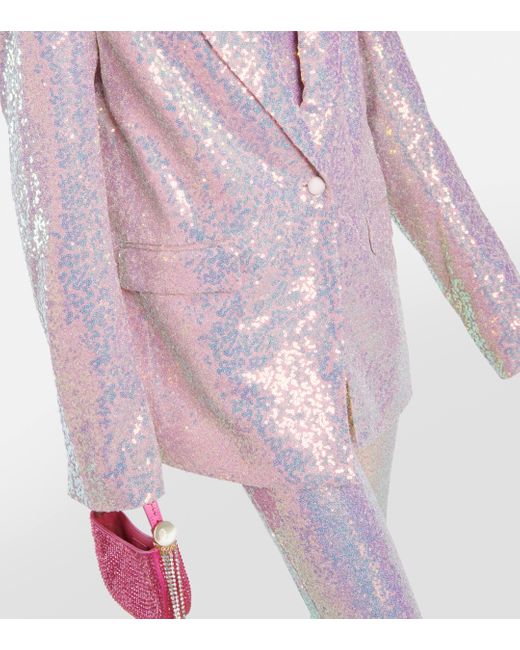 ROTATE BIRGER CHRISTENSEN Pink Oversized Sequined Blazer