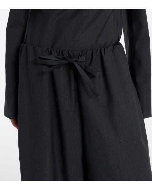 Totême  Black Wool Wide-Leg Pants