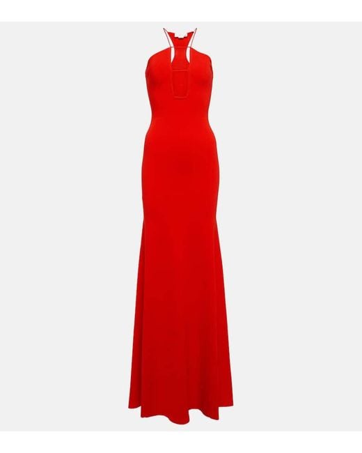 Victoria Beckham Red Halterneck Maxi Dress