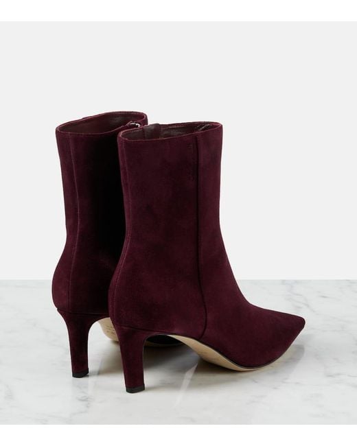 Jimmy Choo Purple Ankle Boots Alizze 65 Aus Veloursleder