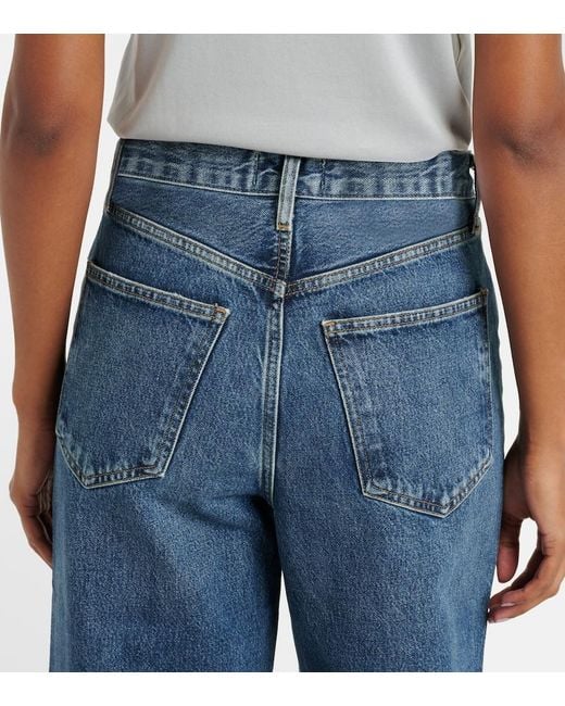 Agolde Blue Dame High-Rise Wide-Leg Jeans