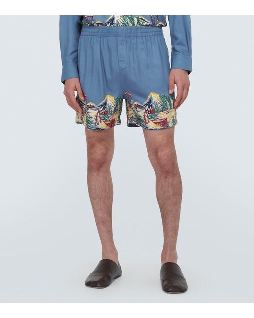 Bode Blue Ski Lift Shorts for men