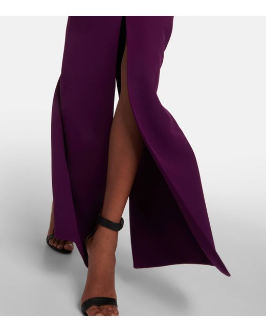 Robe longue asymetrique en crepe Safiyaa en coloris Purple