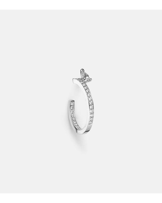 Repossi White Serti Sur Vide 18Kt Single Hoop Earring With Diamonds