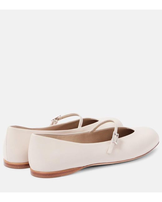 Max Mara Natural Leather Ballet Flats