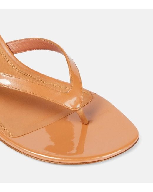 AMINA MUADDI Pink Juliette 45 Patent Leather Thong Sandals