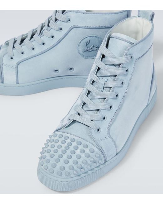 Christian Louboutin Sneakers Louis Spikes Aus Veloursleder in Blue für Herren