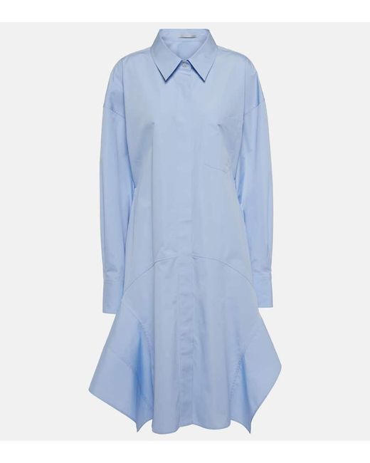 Vestido camisero de algodon Stella McCartney de color Blue