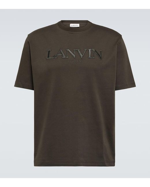 Camiseta en jersey de algodon con logo Lanvin de hombre de color Green