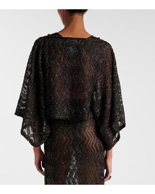 Missoni Black Zig Zag Sequined Top