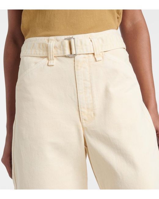 Lemaire Natural Belted Barrel-Leg Jeans