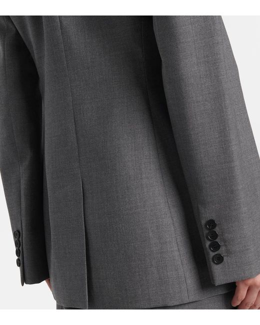 Givenchy Gray Double-Breasted Wool Blazer