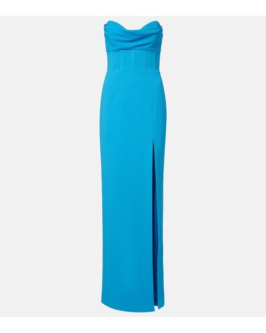 Rebecca Vallance Blue Skyla Strapless Gown