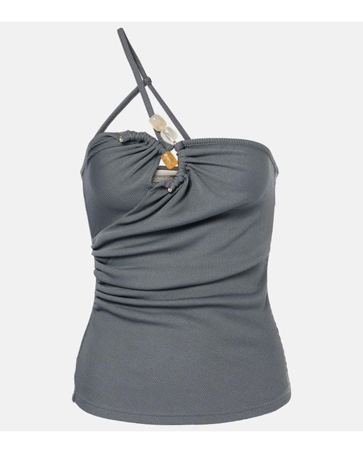 Christopher Esber Gray Concave Stone Asymmetric Top