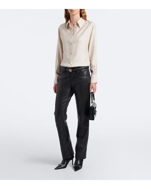 Gucci Natural Silk Jacquard Shirt