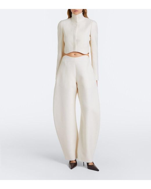 Alaïa White Cropped Wool Jacket
