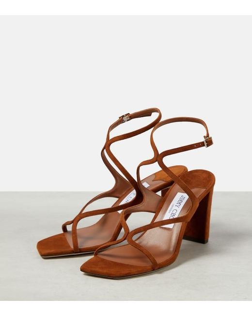 Sandalias Azie 85 De Ante Jimmy Choo de color Brown