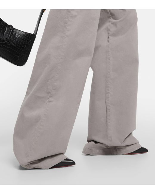 Nili Lotan Gray Flavie Cotton-blend Wide-leg Pants