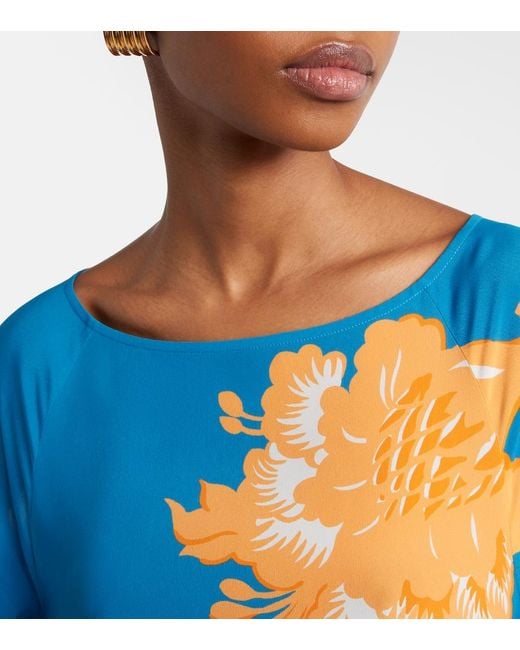 Etro Blue Printed Maxi Dress