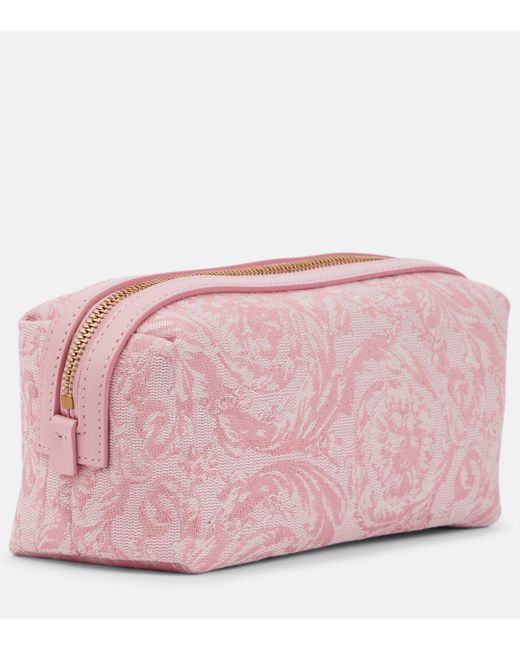 Versace Pink Barocco Jacquard Makeup Bag