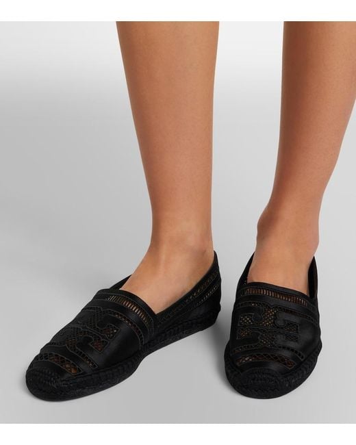 Tory Burch Black Open Weave Espdarilles