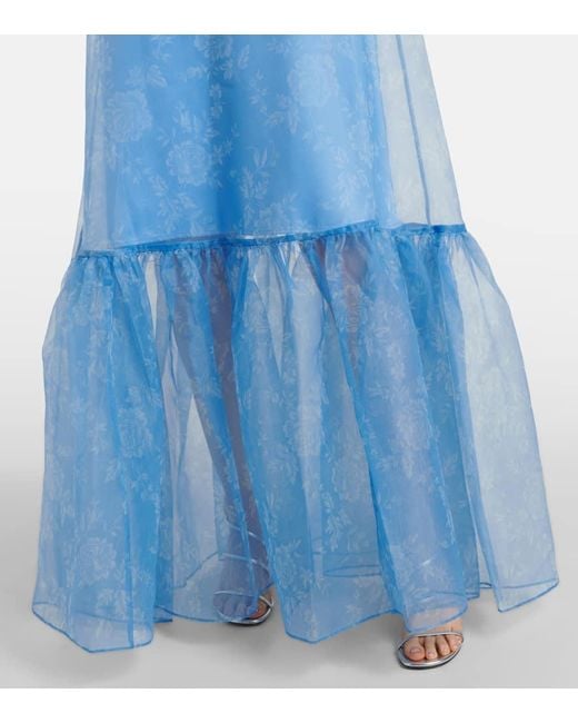 Staud Blue Calluna Floral Layered Dress