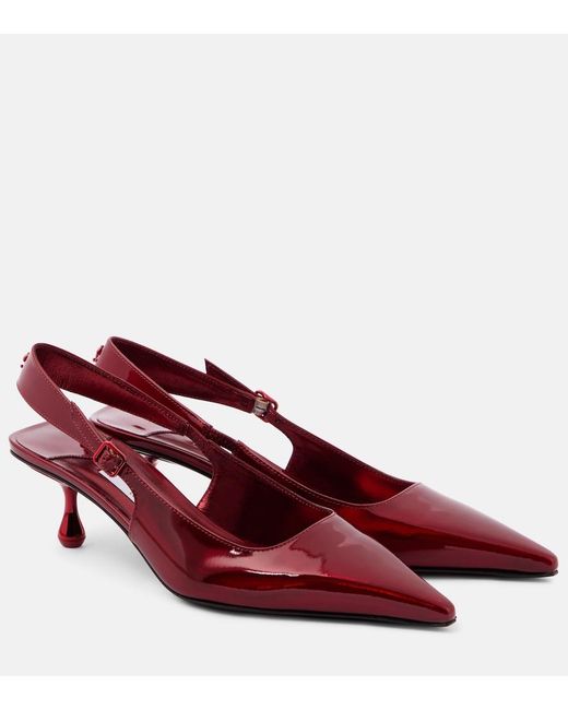 Jimmy Choo Red Amel 50 Patent Leather Slingback Pumps