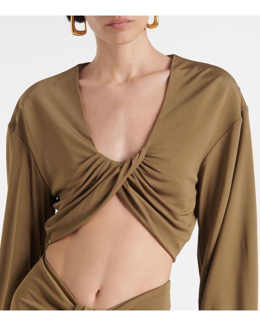 Christopher Esber Green Vivenda Jersey Crop Top