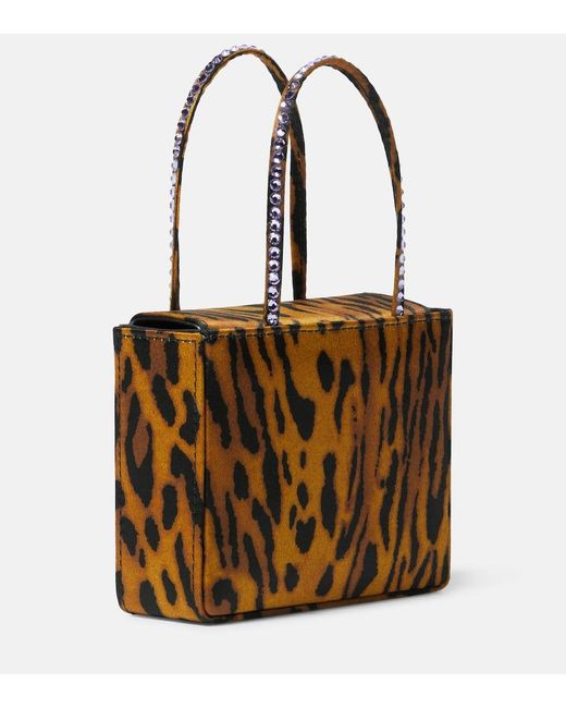 AMINA MUADDI Brown Superamini Leopard-Print Satin Tote Bag