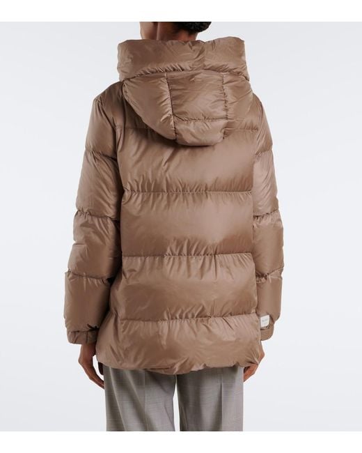 Max Mara Brown The Cube Hooded Quilted Down Jacket