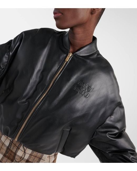Green Miu Miu Bomber Jacket WACKO MARIA Black Spread Collar