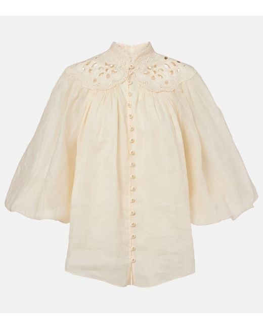 Blouse Coco Brodee En Ramie Zimmermann en coloris Natural