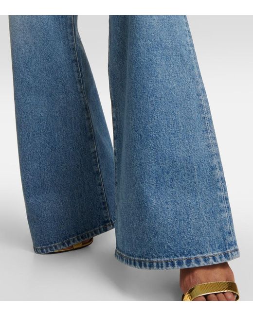 Balmain Blue High-Rise Flared Jeans