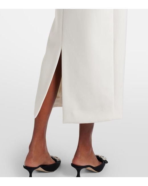 Roland Mouret White Crepe Midi Dress